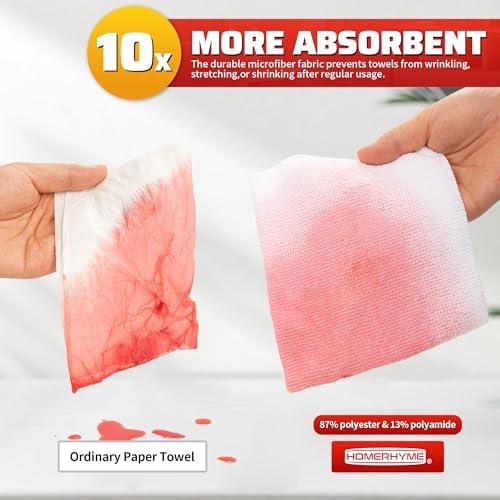 White Microfiber Cleaning Cloth, 150 Pack Shop Towels All-Purpose Cleaning Rags, Bulk Lint-Free Washcloth Reusable Microfiber Towels for Cars Mechanic Garage & Housekeeping 11.5"*11.5" - Image 5