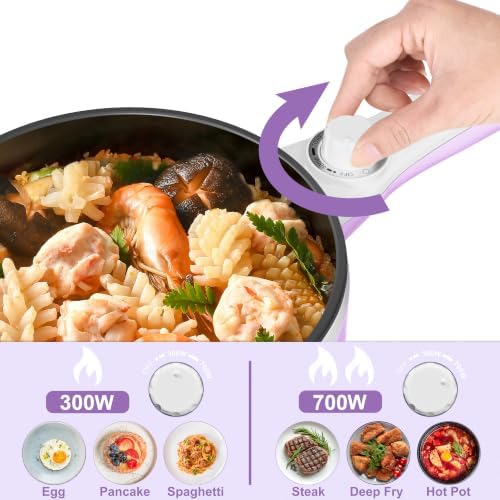Dezin Hot Pot Electric, 1.5L Non-Stick Portable Electric Pot, Dual Power - Image 3