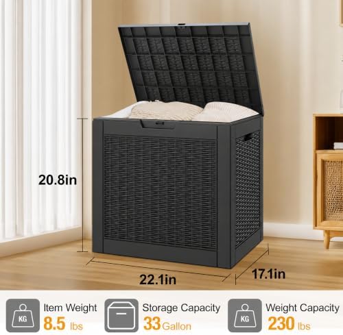 KAMABOKO 33 Gallon Outdoor Storage Box Waterproof Deck Box for Patio - Image 2