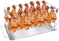 Drumstick Holder-Chicken Leg Rack for Grill with Drip Tray, 14 Slots Durable Stainless Steel Drumstick Rack, Drumstick Holder Roaster Stand for Smoker Grill, Oven, BBQ Accessories by BaokiTook