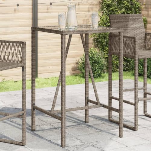 Outdoor Tables Bar Table, Exterior Deck Mesa - Grey Patio Table for Dining, Garden, Backyard, Kitchen, Balcony, Outside Furniture (27.6 x 27.6 x 43.3 in) by Unknown