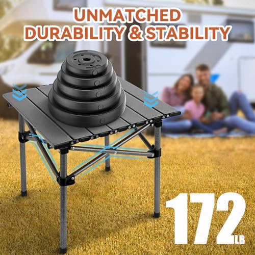 Opliy Portable Folding Camping Table for 2-4 Persons Aluminum Collapsible Table Lightweight with Carry Bag for Camping, Hiking, Picnics, BBQ, Beach Trips & Tailgating - Image 6