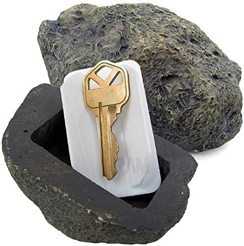 Hide a Key Outside Fake Rock - Looks & Feels like Real Stone - Safe for Outdoor Garden or Yard, Spare Key Storage, Weatherproof Key Holder, Blends with Landscaping by Rampro by RamPro