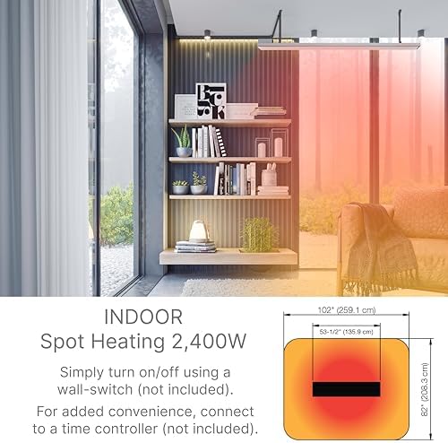 Dimplex DLW Wall/Ceiling Radiant Patio Heater - 2400W - White, 240V - Image 6