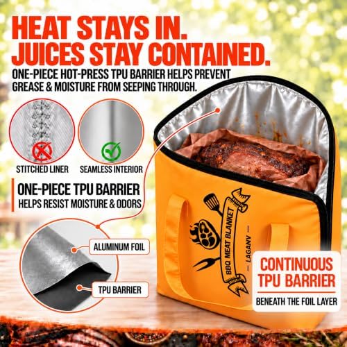 BBQ Blanket for Resting Meat 21 in, Odor-Resistant Meat Resting Bag - Image 3