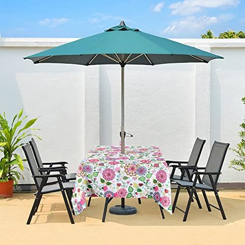 EHouseHome Outdoor Indoor 60inch SquareTablecloth with Umbrella Hole and Zipper, Waterproof Zippered Patio Table Cloths, Spring/Summer Table Covers for Backyard Circular Table/BBQs/Picnic - Image 3