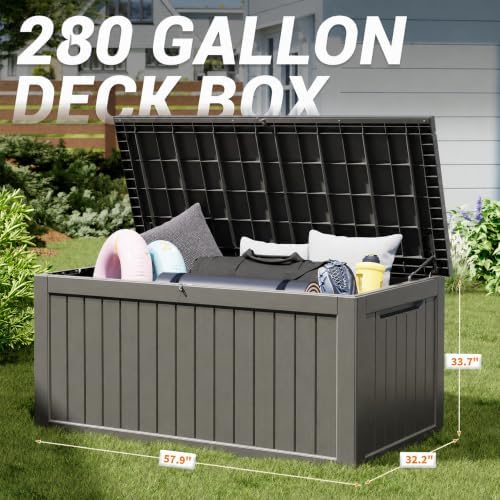 KAMABOKO Outdoor Storage Box, 280 Gallon Deck Box Outdoor Waterproof - Image 2