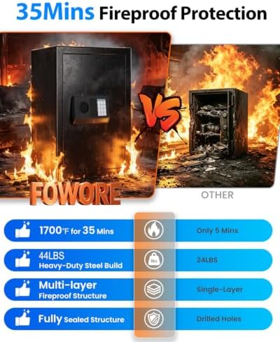 [ °] Fire Proof Safe for Home Documents 5.0 Cuft - Image 2
