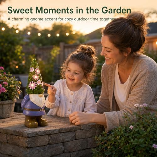 Solar Garden Gnome Statue: Outdoor Figurine with Succulent Lights - Image 6