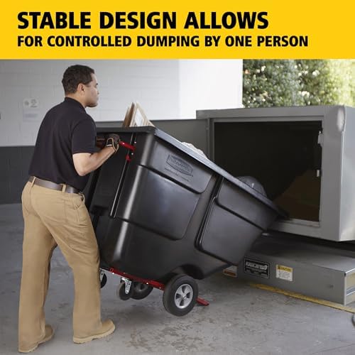 Rubbermaid Commercial Products Tilt Truck, 1/2 Cu Yd, 1250lbs Cap, Black - Image 4