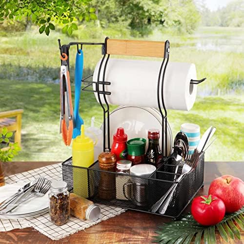 FANGSUN Grill Caddy, BBQ Caddy with Paper Towel Holder for Outdoor Grilling - Image 5