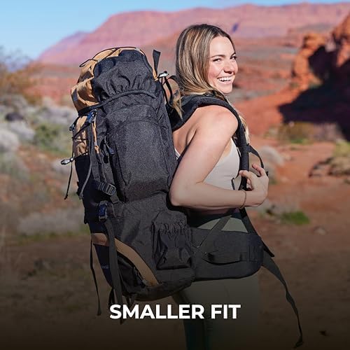 Teton 55L Scout Internal Frame Backpack for Hiking, Camping, Backpacking, Travel, Rain Cover Included, Huckleberry - Image 3