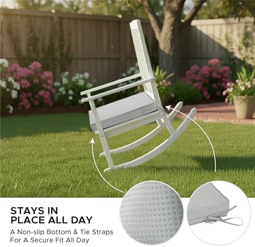 Outdoor Chair Cushions, Set of 4, 19 x 19 Inch, Light Grey - Image 5