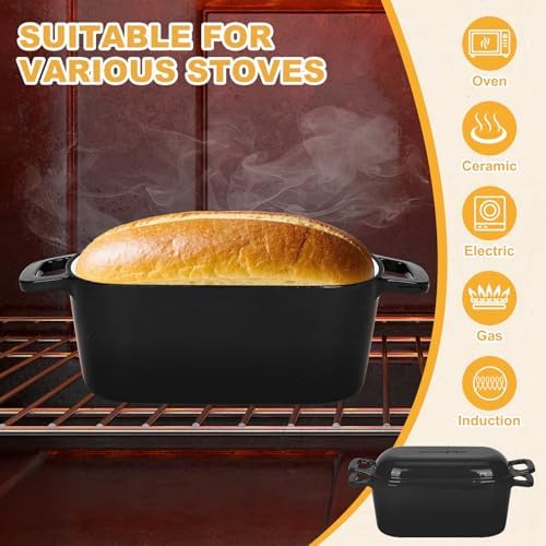 Oval Enameled Dutch Oven for Bread Baking - 3.6QT Cast Iron Sourdough Bread Pan with Lid - Image 3