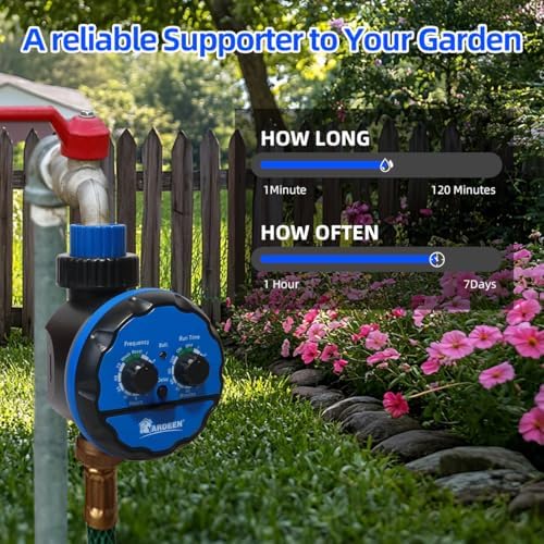 Digital Water Timer, Dual Dial Control, Battery Operated, Blue - Image 4