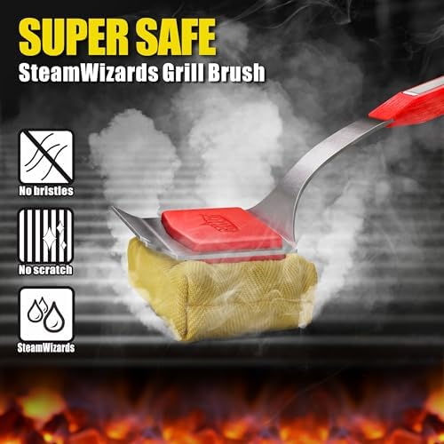 GRILLART SteamWizards Grill Brush Bristle Free, Seamless-Fit Scrub Scraper - Image 2