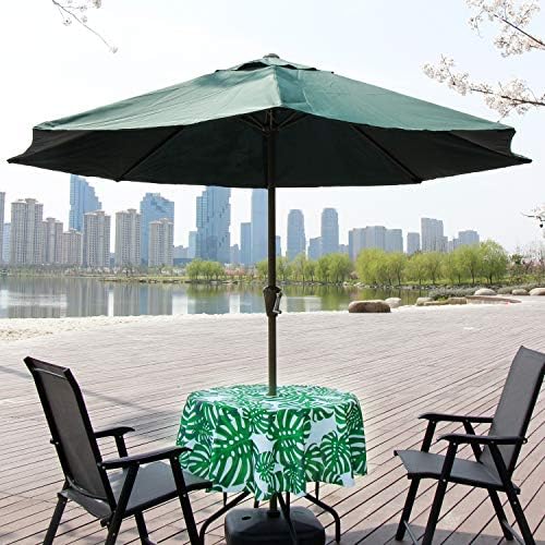 EHouseHome Outdoor Indoor 70inch Round Tablecloth with Umbrella Hole and Zipper, Waterproof Zippered Patio Table Cloths, Spring/Summer Table Covers for Backyard Circular Table/BBQs/Picnic - Image 2