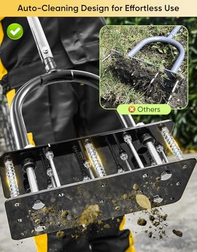 Sakerplus Aerator Lawn Tool, Hand Metal Spike Lawn Aerator - Image 3