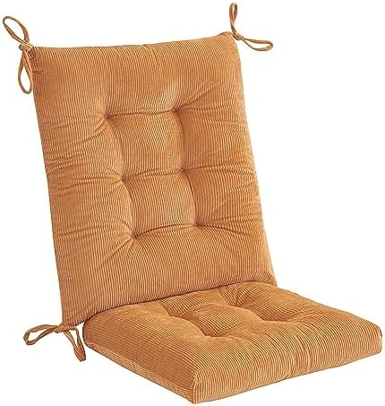 Outdoor Patio Cushion, Rocking Chair Cushion, Tufted Pads, Set of Upper and Lower with Ties Pack of 2 (2 Sets) - Back 20"×17", Seat 17"×17" (Khaki) - Image 2
