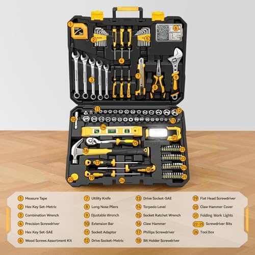 GRENPRO 219PCS Basic Home Auto Mechanic Hand Tool Kit with Storage Tool Box - Image 2