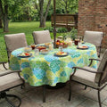 EHouseHome Outdoor Indoor Tablecloth with Umbrella Hole for Oval Table,Waterproof Patio Table Cloths, Spring/Summer Table Covers with Zipper for Backyard Circular Table/BBQs/Picnic,60 x 84 inches by EHouseHome