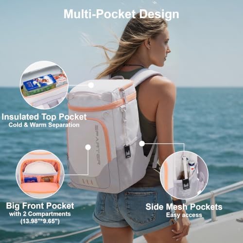 SPARTER Backpack Cooler Insulated 33/49 Can Leakproof Waterproof Bag Beach - Image 4