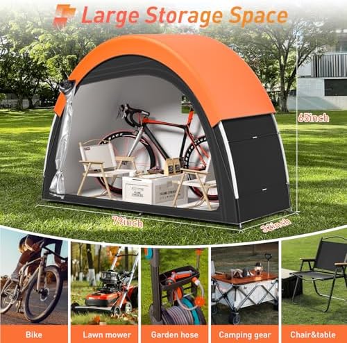 Upgraded Bike Tent with Rain Cover, Outdoor Storage Shed for 2-3 Bikes - Image 3