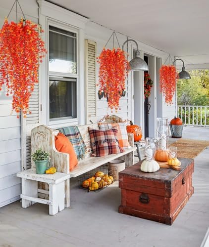 RECUTMS Artificial Hanging Plants Fall Faux Eucalyptus Fake Draping Vines - Image 4