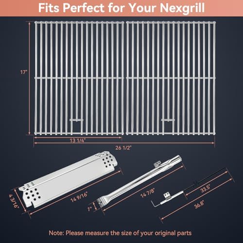 720-0830H Stainless Steel Grill Parts Kit for Nexgrill 4 & 5 Grates Burner - Image 3