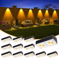 JOFIOS Solar Fence Lights Outdoor Waterproof, 80 Lumens Solar Lights for Fence with Warm White & RGB 8 Colors,Outdoor Solar Light for Deck, Patio, Backyard, Fence, Railing (12-Pack-Black) by JOFIOS
