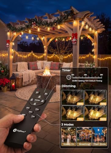 Brightown 52FT Solar String Lights Outdoor, 15+2 Shatterproof LED Bulbs - Image 4