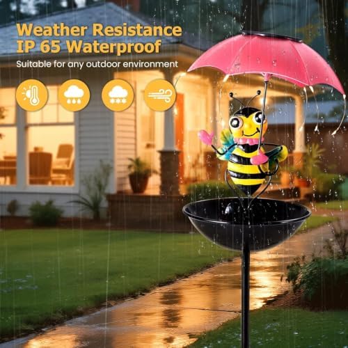 Solar Bird Feeders for Outdoors, Bee Garden Decor with Umbrella Light - Image 6