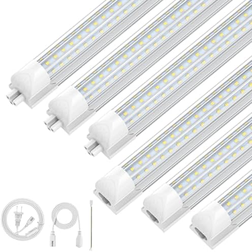 CNSUNWAY 4FT LED Shop Lights, 50W 7500LM D Shape, ETL Listed 6 Pack by CNSUNWAY