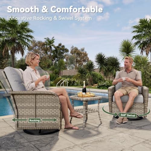 Aoxun 7-Piece Wicker Outdoor Patio Furniture Set with Thick Cushions - Image 2