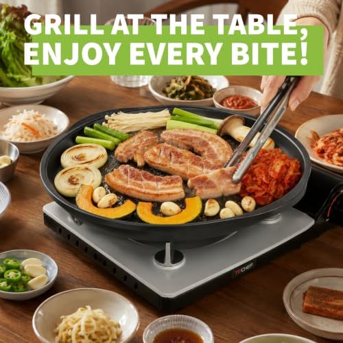 TECHEF - Stovetop Korean BBQ Non-Stick Grill Pan with Agni Portable Gas Stove Burner, Made in Korea (Grill Pan w Stove) - Image 3