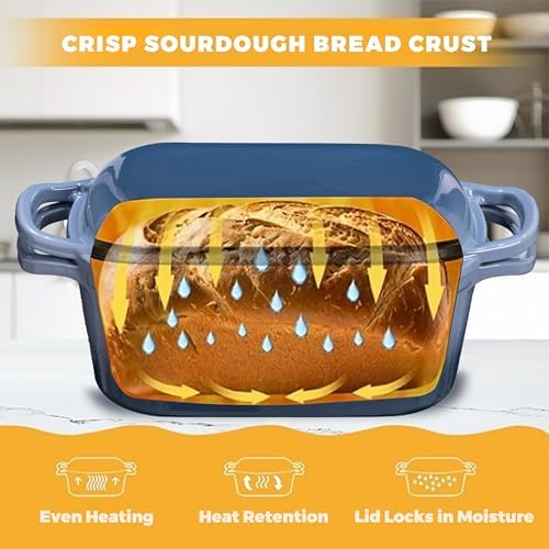 Oval Enameled Cast Iron Dutch Oven for Sourdough Bread Baking - Image 4