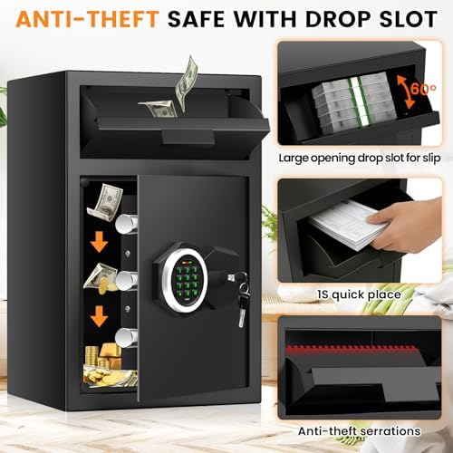 2.8 Cuft Drop Safe for Business, Cash Safe Box with Quick Place Drop Slot - Image 5