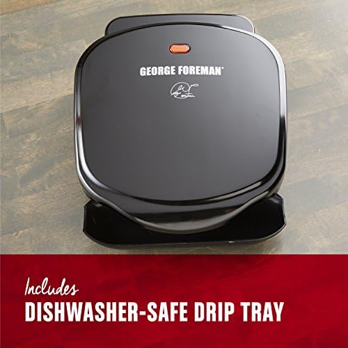 George Foreman 2-Serving Classic Plate Electric Indoor Grill and Panini Press,Black,Small Compact Size,GR10B,(Pack of 2) - Image 4