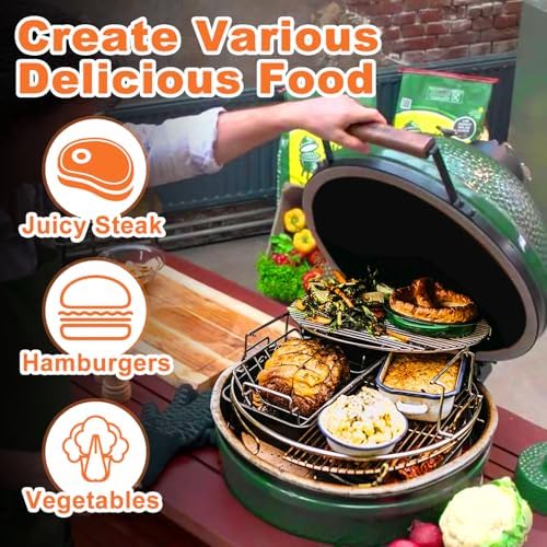 3 Tier 5 Piece Expander Rack Kit for Big Green Egg XL Replacement Grill Racks with Removable Cooking System Stainless Steel Big Green Egg Accessories - Image 4