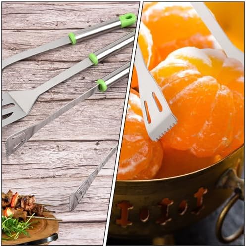 Stainless Steel BBQ Grill Tongs Set, Professional Barbecue Cooking Tool - Image 4