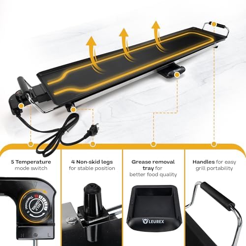 IDL Packaging 36" Electric Griddle, Extra Large Nonstick Flat Top Grill - Image 4