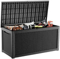 PatioZen 320 Gallon Large Resin Deck Box, Lockable Outdoor Storage Box for Patio Cushions Storage Furniture,Garden Tools, Pool Supplies, Weatherproof and UV Resistant (Black) by OutdoorLivingPerfected