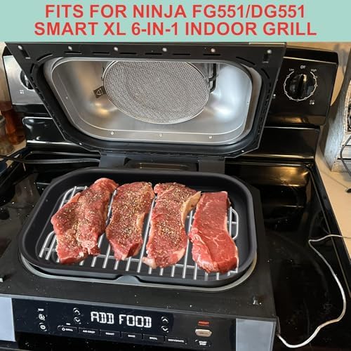 FG551 Parts Griddle Plate & Roast Rack Replacement for Ninja Foodi XL Grill - Image 3