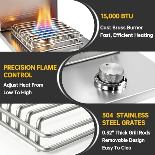 Built In Single Side Burner for Outdoor Kitchen, Propane & Natural Gas - Image 3