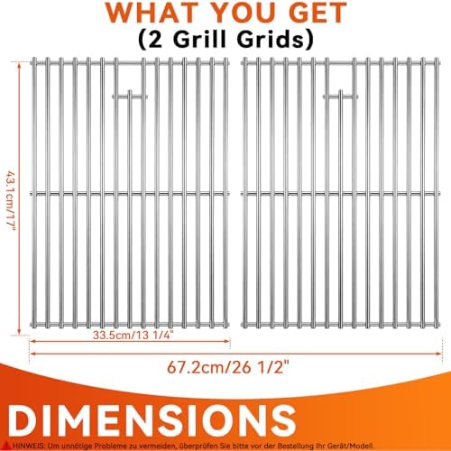 17 Inch Grill Grates for Home Depot Nexgrill 720-0830H 720-0830D 720-0783E 720-0783C 720-0888N 4-Burner Gas Grill - Stainless Steel BBQ Grill Grate Replacement Parts for Outdoor Grill, 2 Pack - Image 6