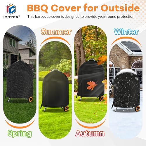 i COVER Grill Cover for Weber 22 Inch Charcoal Kettle- Waterproof BBQ Cover for Weber Char-Broil 22 Inch Charcoal Kettle Grills,Barbecue Cover Kettle Grill Cover for Outdoor Grills - Image 7