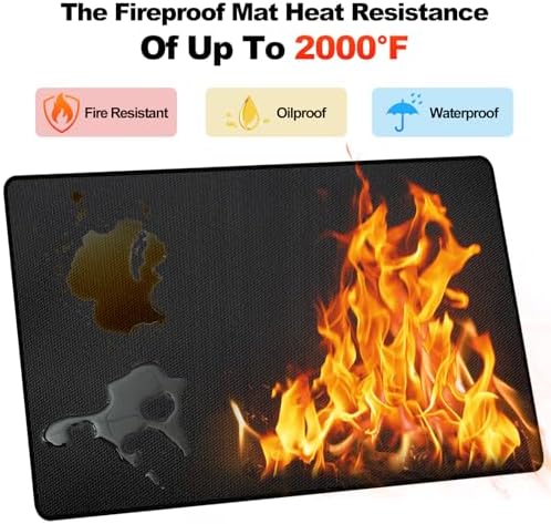 48" x 36" Under Grill Mat for Outdoor Grill, 2000°F Fireproof Deck Pad - Image 3