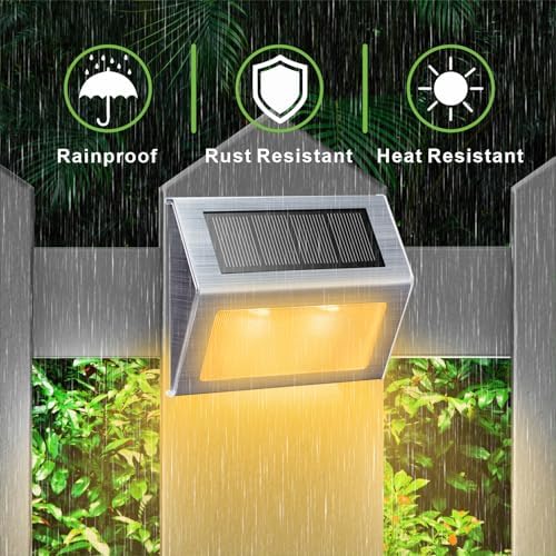 XLUX Warm White Solar Lights for Deck Step Fence Post, SST Housing, 2 Pack - Image 6