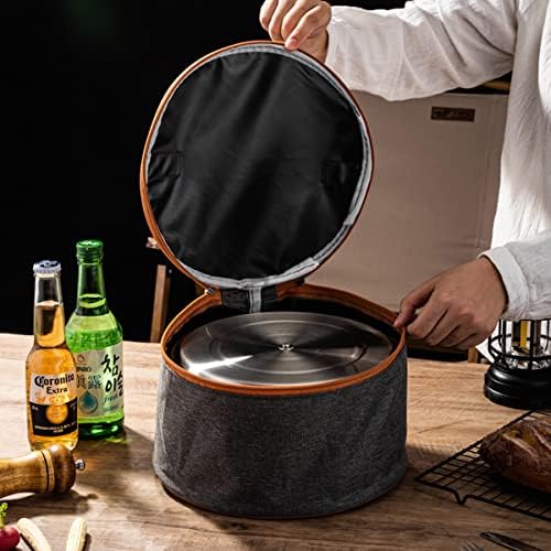 304 Stainless Steel Camping Cookware Set, Pots and Pans for Campfire Cooking, Includes Travel Tote Bag for 4-6 People - Image 6