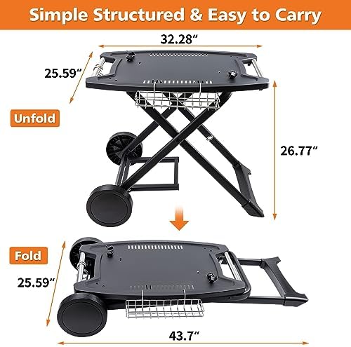 Portable Grill Cart for Weber Q1200, Q1000, Q2200, Q2000 - Image 3